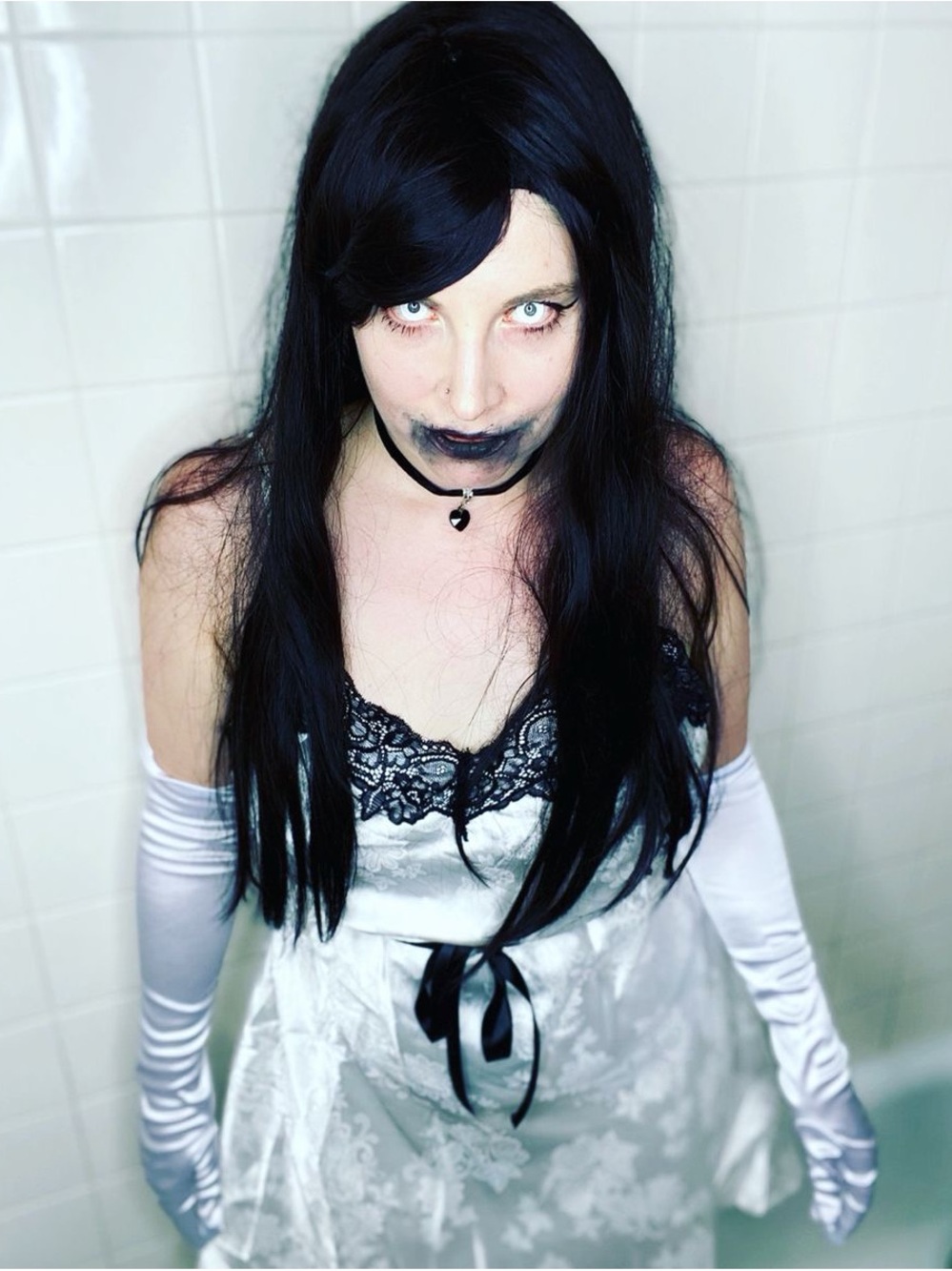 Jennifer’s body costume-dress, gloves, choker and ribbon belt included!